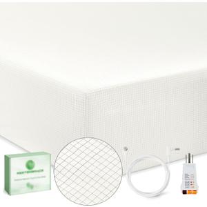 Grounding Sheets Queen 6% Silver Fiber Cotton with Tester and Test Pen, Grounded Sheet Fitted Bed Kit Earth Connected Bedding Legacy White Queen S