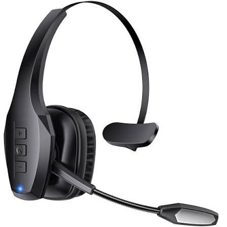 Necode A19 Trucker Bluetooth Headset, Wireless, Black, Over Ear, Dual Ear, Noise Cancelling, 55Hrs Playtime, 59ft Range, PC, Cell Phones, Trucks