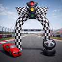 9 ft Giant Racing Inflation Arch for Racing Party Decorate with 1 Blower and 5 LED Light for Team Coach Stadium