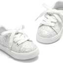 THEE BRON Toddler Boys Girls Casual Sneakers - Easy Comfort Durable Low Tops for Kids (White)