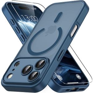 Vansdon for iPhone 17 Pro Max Case, Compatible with MagSafe, Magnetic Translucent Matte Slim Protective Cover with 1 Screen Protector - Military-Grade Drop Protection (Blue)