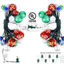 AIRIVO Christmas Tree Lights Ornaments, 28ft 25 Bulb Christmas String Lights Indoor, Christmas Lights Plug in Expandable Wire, Ornaments for Christmas Tree Decorations