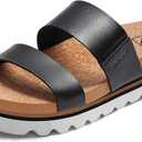 Ustogi Platform Sandals Women Arch Support Beach Slides Orthotic Summer Causal Cork Footbed Adjustable Lightweight Thick Sole Comfortable Fashion Slip on Cushion Cute 2 Strap 9.5