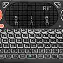 Rii Mini F8 Wireless 2.4G Keyboard with Touchpad Mouse Combo,IR Learning,Backlit Keyboard Controller for PC,Android TV Box,Linux,Windows