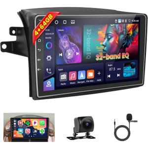 [4+64GB] Android 15 Car Radio for Toyota Sienna 2004-2010 with Wireless Carplay Android Auto, 9 Inch HD Touchscreen Car Stereo with WiFi GPS Bluetooth5.0 FM/RDS 32EQ SWC Backup Camera MIC