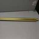 Brass Double Curtain Rods, Heavy Duty Double Rod Curtain for Window 72-144 Inch, Decorative Double Rod Curtain Rods with Modern End Cap, 1-Inch Front and 5/8 Inch Back Telescoping Double Drapery Rods