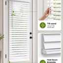 LazBlinds 2" Faux Wood Blinds for Doors, 25" W x 70" H, White