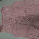 Avanova Women Tie Front Tank Tops Striped Peplum Blouse Red Small