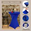 Albassa 6 Pack Cocktail Table Covers 32"x43" Spandex Stretch Highboy Top Tablecloth Fitted Round Table Cloths for Bar Wedding Cocktail Party Banquet Tables (6, Royal Blue, 32"x 43")