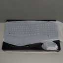 Wireless Keyboard and Mouse Combo,2.4G Full Size Wave Keys Ergonomic Keyboard with Wrist Rest for Natural Typing, 3 DPI Adjustable Ergonomic Silent Mouse for Computer/Laptop/Windows/Mac (Gray)