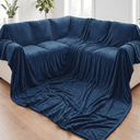 Fleece Blanket Giant Size 120" x 180" - Ultra-Soft Flannel Throw - Blue