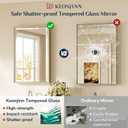 Keonjinn Brushed Nickel Bathroom Mirrors 24" x 32", Silver Metal Framed Mirror, HD Tempered Glass with Beveled Edge, Shatterproof, Lightweight, Modern Vanity Mirror for Decor, Vertical/Horizontal