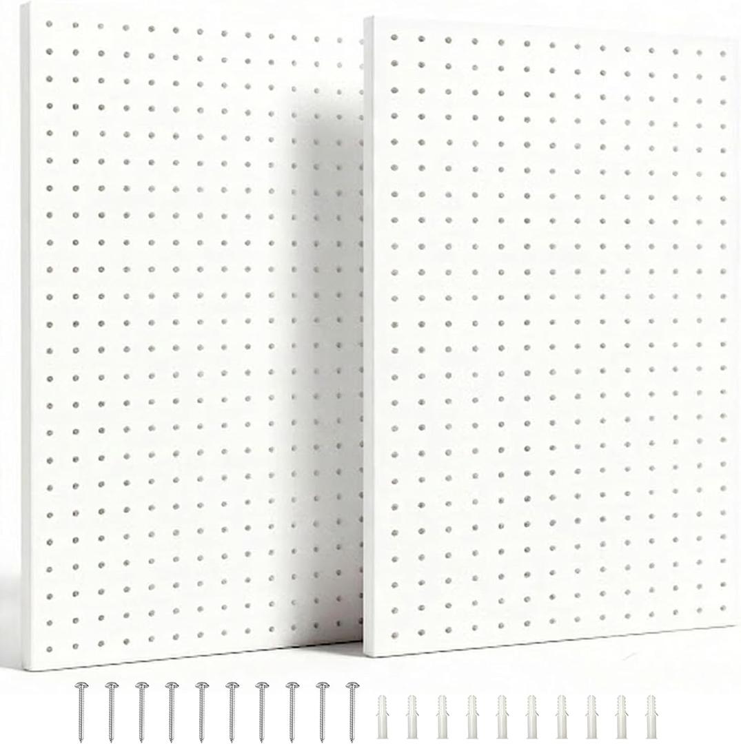 Metal Pegboard Panels, Peg Board Large White Pegboard Wall Organizer Peg Board for Walls Home, Garage Tool Storage, Office Organization, Craft Room, Kitchen 2 Pack 2312