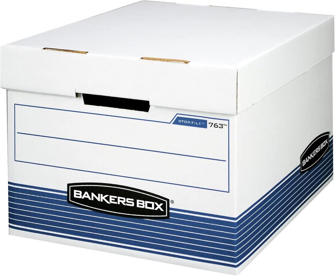 Bankers Box 20-Pack Medium Duty File Storage Boxes with Lids, FastFold Assembly, Letter/Legal, STOR/FILE, (0076315)