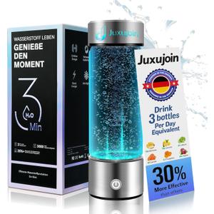 New Upgrade Hydrogen Water Bottle Generator 【NO.1 Double Hydrogen Content】 【Industry TOP 24Hour Hydrogen Lock】 | 0 Chlorine & 0 Ozone | 100% LeakProof Seal, Hydrogen Water Bottle Generator, Sillver