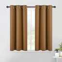 NICETOWN Sleek Blackout Curtains 45 inches Length for Small Windows, Noise Reducing and Block Draft Panels for Door Doorway Laundry Office Luxury Decor Theme (2 Panels, Gold Brown, W42 x L45 -Inch)