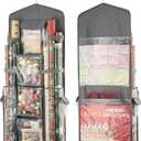 Wrapping Paper Storage, Gift Wrap Organizer Holder Double-Sided Hanging Gift Bag Storage Organizer (Grey)