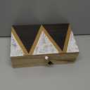 Juvale Small Wooden Decorative Box with Hinged Lid & Tassel, Jewelry & Trinket Storage - Wooden Jewelry Box - 9.4 x 6 x 3 Inches