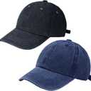 Kids Distresed-Washed Baseball Hat Infant Toddler Baby Boy Girl Hats Distresed for 2-8 Years (Black + Navy)