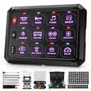 BUMBEE RGB 12 Gang Switch Panel Multifunction 3 Silicone Button Momentary Strobe ON-Off Circuit Control Relay LED Toggle Switch Box Universal for Golf Cart Car Truck RV Offroad Marine
