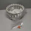 Farmhouse Flush Mount Ceiling Light, 12.2 Inch 3-Light Metal and Wood Close to Ceiling Light Fixture, White Hallway Light Fixtures Ceiling, Rustic Drum Ceiling Light for Kitchen, Entryway, Hallway