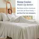 100% Rayon Derived From Bamboo - Bamboo Sheets King Size - Cooling Sheets for King - Soft, Breathable & Hotel Luxury Bedding - 1 Flat & 1 Fitted & 2 Pillowcases w/ 18 Inch Deep Pockets - Light Grey