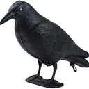 GUGULUZA Crow Decoys Full Body Plastic Crow Decoy for Hunting, Black Flocked Crow Decoy w/Feet Stake for Halloween Decor Yard Garden Decoration