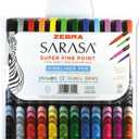ZEBRA Sarasa Porous Pen.8 mm, Fine, Assorted Ink, 12/Set (67012)