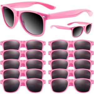 ASTARON Black Sunglasses Bulk, 6/12/24/48 Pack Sunglasses Party Favors for Summer Beach Pool Birthday Wedding Party Supplies (Pink)
