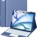 Harvopu for iPad Air 13 Inch & Pro 12.9 Case with Keyboard - Multi-Touch Trackpad, 7 Colors Backlit, Detachable Folio Keyboard Cover for iPad Pro 12.9 (6th, 5th, 4th, 3rd gen), Air 13 M4/M3/M2 (Blue)