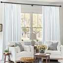 Mrs.Naturall Viral Neutral Warm White Linen 100% Blackout Curtains 84 Inches Long for Living Room Bedroom,Cortinas Blancas para Dormitorio Black Out Curtains 84 Inch Length 2 Panels Set