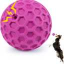 DISSKNIC Indestructible Squeaky Dog Balls, Dog Toys for Aggressive Chewers Large Breed for Relieving Anxiety, Tough Dog Chew Toys Balls for Aggressive Chewers, Outdoor Squeaky Cognitive Dog Toys (Rose Red)