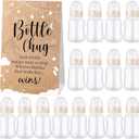 TrelaCo Bottle Chug Baby Shower Game 20 Pcs Baby Bottles Shower Favor with 1 Kraft Theme Sign for Gender Reveal Party Supplies Gifts(Beige)