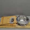 Elevated Dog Bowls, Bamboo Raised Dog Bowl for Medium Dogs, with 2 Stainless Steel Bowls (7'' Tall-40 oz Bowl) (Natural)