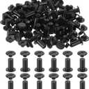 PATIKIL 15mm Chicago Screws Leather Rivets, 60 Set Leather Rivets Nail Stud Screws Bolt Assorted Kit for DIY Leather Craft Bookbinding Decorate Repair Belt Bag Clothing, Black