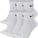 Nike Everyday Plus Dri-FIT Cushioned Ankle Athletic Training Casual Socks - 6 Pack, Size M