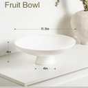 Kanwone Large Fruit Bowl for Kitchen Counter - Decorative Bowls for Home Dcor - Ceramic Fruit Bowl, Pedestal Bowl - Modern Key Bowl for Entryway Table - 11.5 Inches, White