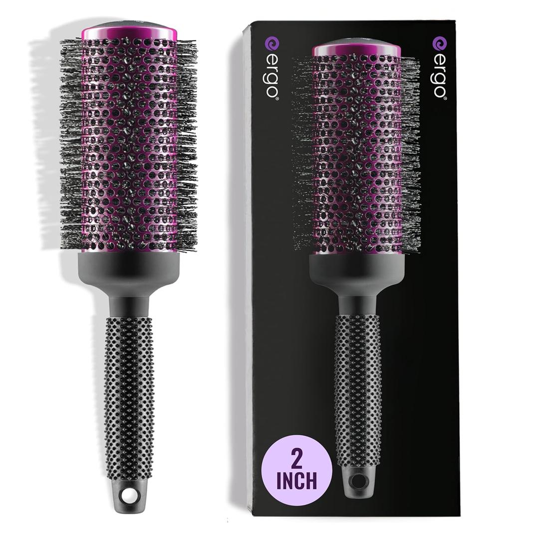Ergo Super Gentle Round Brush for Blow Out - Salon Quality Hair Styling for Women - Roller for Wet and Dry Hair - Volumizing Care Blowout - ERG53: 2" (XL - 2 Inch)