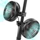 Grow Tent Fan 2 Pack, 5.5" Greenhouse Clip Fan with Brushless Motor and Non-slip Clamp, Strong Airflow and Low Noise, 360 Tilt, Easy Mount for Plant Hydroponics Circulation Cooling Ventilation