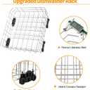 Upgraded W10728159 Dishwasher Lower Rack Stainless Steel Replacement Parts for Maytag Kitchenaid Dishwasher Rack W10525646 W10780925 Dishrack Whirlpool Kenmore Dishwasher Bottom Rack Assembly Wheels