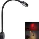 12 Volt Flexible Dimmable LED Reading Light, Full Metal & Red Light & Quick USB Charger, 18-1/2 Inch Length, for RV Boat Motorhome Camper Van Truck Travel Trailer, Hard-Wired