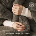 EVERGRACEHOME Luxury Soft Faux Chinchilla Fur Throw Blanket for Couch, Warm Thick Heavy Winter Throw Blanket 1220GSM for Bed, Fluffy Cozy Mink Blanket with Reversible Velvet, Smoky Sable, 60"x80"