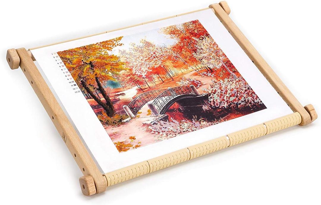 Needlepoint Embroidery Tapestry Scroll Frame Made of Organic Beech, Wooden Cross Stitch Frame, Needlepoint Holder, Stitching Frame (9.8"  12.5")
