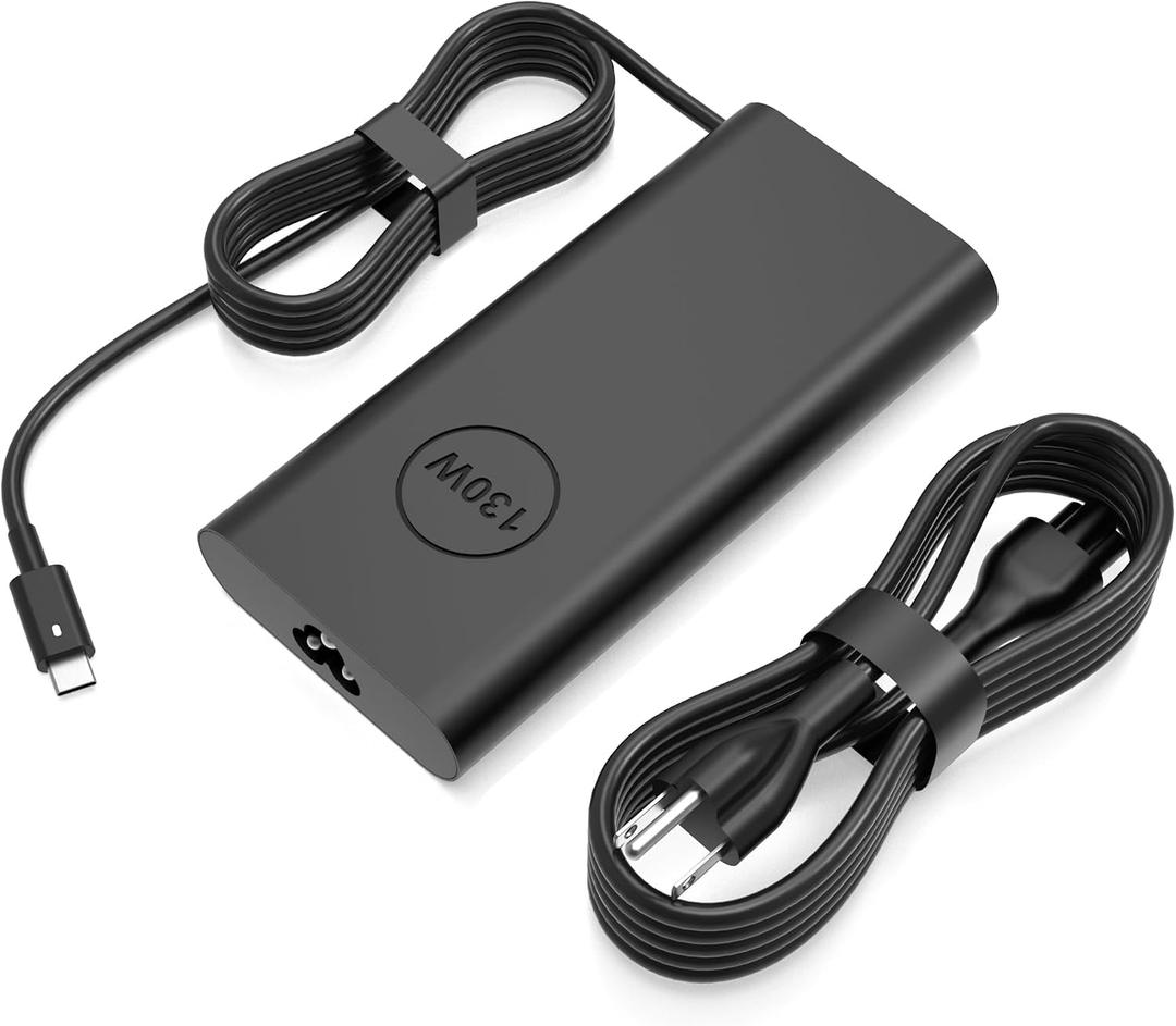 130W USB C Laptop Charger Compatible with Dell XPS 15 9575 9510 9500, Precision 5530 5560 5750, Latitude 7410 5520 5420, Replacement for Dell 130W AC Adapter