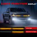 MEGAIE Smoked LED Grille Amber Lights w/Sequential Turn Signal Compatible with 2024+ F150 XLT