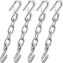 4 Pcs Trailer Safety Chain Extension 5/16" x 12" Grade 30 7600 lbs Galvanized Steel Safety Chain Kit with Snap Hooks for Trailers RV Campers
