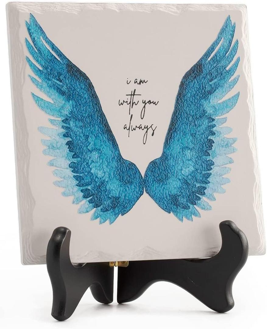 LukieJac Memorial Gifts - In Loving Memory Of Loved One Mother Father Sympathy Gifts For Loss Of Mom Bereavement/grief/condolence/remembrance Angel Wing Funeral Home Decor Wooden Sign Plaque, 66 Inch
