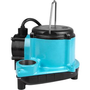 Little Giant 6-CIA 115 Volt, 1/3 HP, 2760 GPH Cast Iron Submersible Sump Pump with Integral Diaphragm Switch, 25-Ft. Cord, Blue, 506125