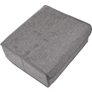 ABOOFAN Collapsible Underwear Storage Organizer with Cotton Linen Drawer Divider Box for Closet Dresser Dustproof Compartment Storage Foldable Gray Organizer for Home Use