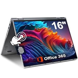 jumper 2 in 1 Laptop, 16 inch Convertible Laptop Computer with IPS FHD 360 Degree Touchscreen, 1152GB Storage, 32GB RAM, Fingerprint Reader, Backlit Keyboard, Celeron N5095, 53.2WH